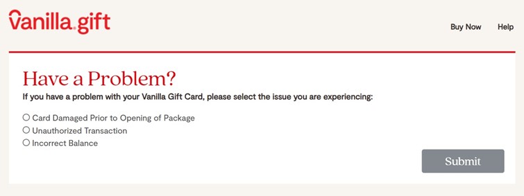 Vanillagift.com Activate Card Not Working
